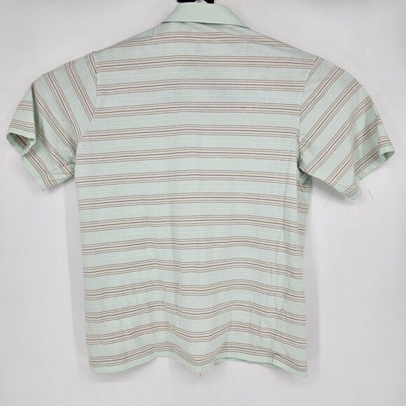 Criquet Shirt Mens Large Mint Striped Golf Polo Performance Pima Cotton L - Picture 4 of 11